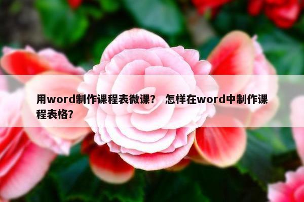 用word制作课程表微课？ 怎样在word中制作课程表格？