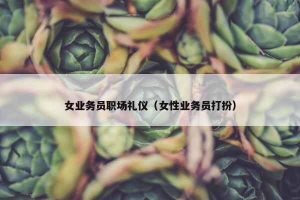 女业务员职场礼仪（女性业务员打扮）