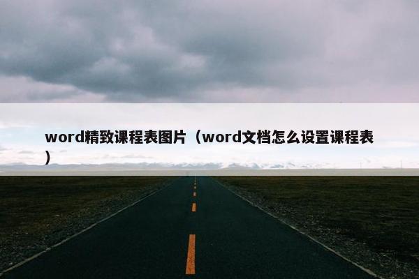 word精致课程表图片（word文档怎么设置课程表）