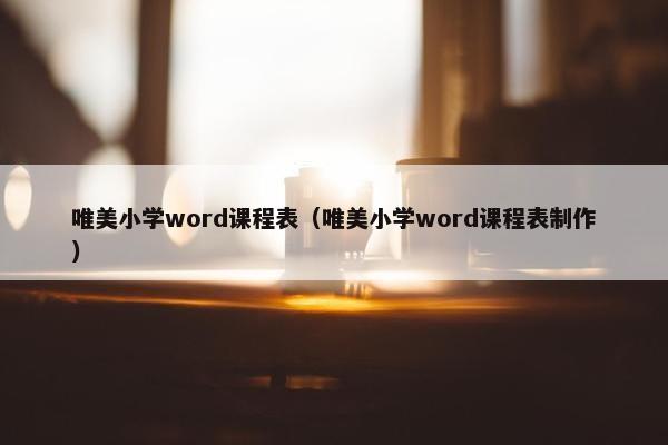 唯美小学word课程表（唯美小学word课程表制作）