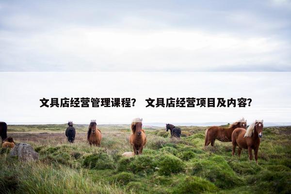 文具店经营管理课程？ 文具店经营项目及内容？