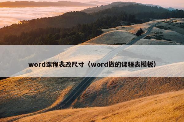 word课程表改尺寸（word做的课程表模板）