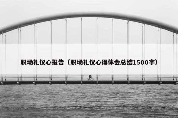 职场礼仪心报告（职场礼仪心得体会总结1500字）