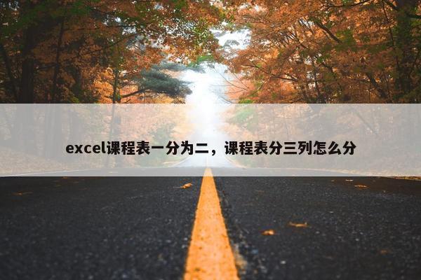 excel课程表一分为二，课程表分三列怎么分