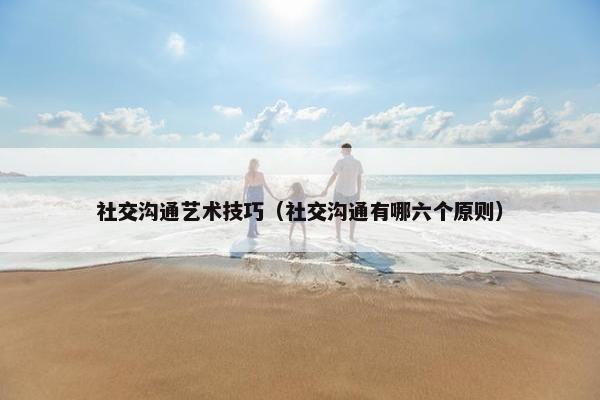社交沟通艺术技巧（社交沟通有哪六个原则）