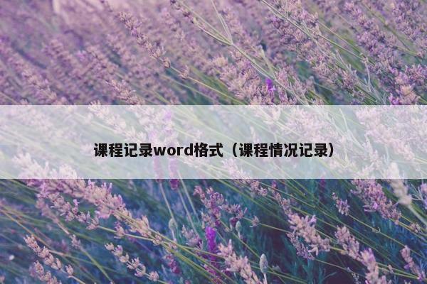 课程记录word格式（课程情况记录）