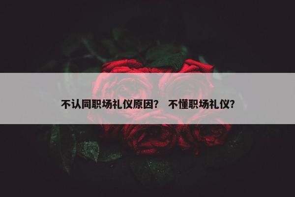 不认同职场礼仪原因？ 不懂职场礼仪？