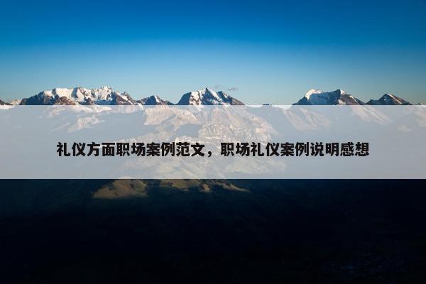 礼仪方面职场案例范文，职场礼仪案例说明感想