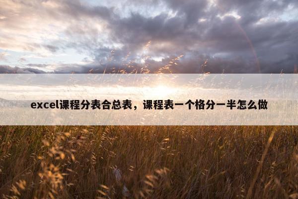 excel课程分表合总表，课程表一个格分一半怎么做