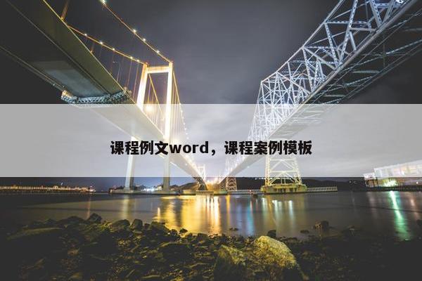课程例文word，课程案例模板