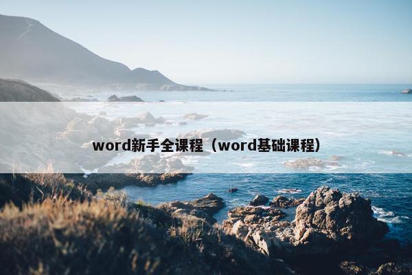 word新手全课程（word基础课程）