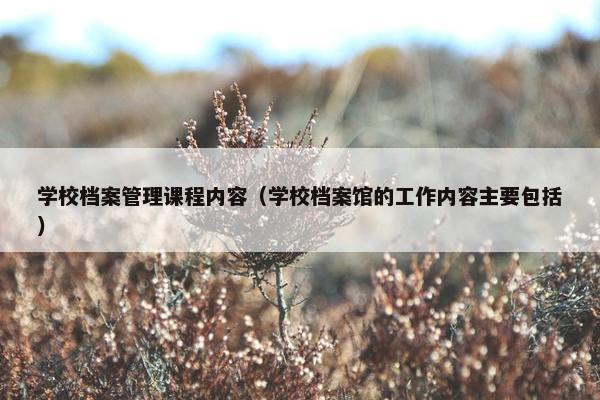 学校档案管理课程内容（学校档案馆的工作内容主要包括）