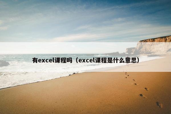 有excel课程吗（excel课程是什么意思）