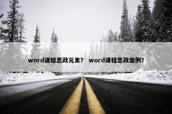 word课程思政元素？ word课程思政案例？