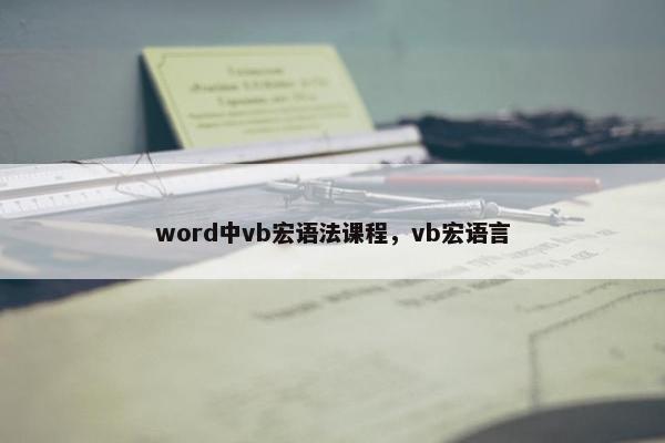 word中vb宏语法课程，vb宏语言