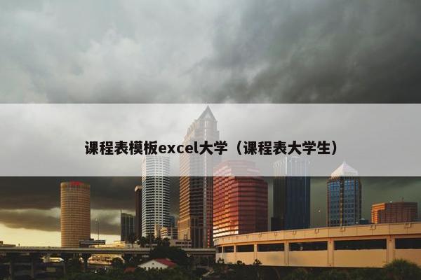 课程表模板excel大学（课程表大学生）