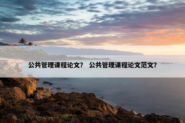 公共管理课程论文？ 公共管理课程论文范文？