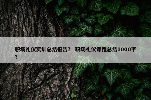 职场礼仪实训总结报告？ 职场礼仪课程总结1000字？