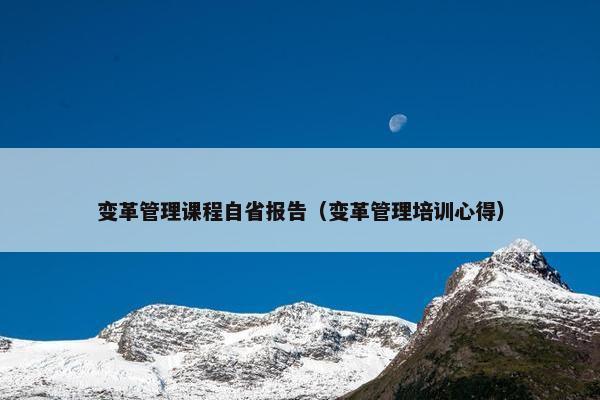 变革管理课程自省报告（变革管理培训心得）