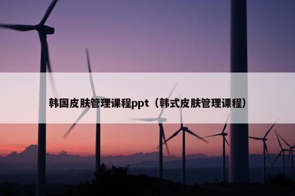 韩国皮肤管理课程ppt（韩式皮肤管理课程）