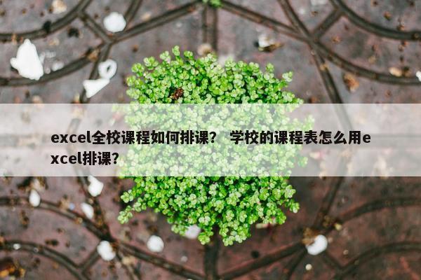excel全校课程如何排课？ 学校的课程表怎么用excel排课？