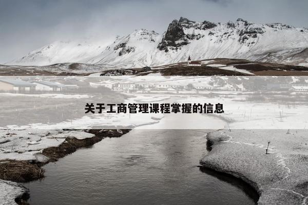 关于工商管理课程掌握的信息