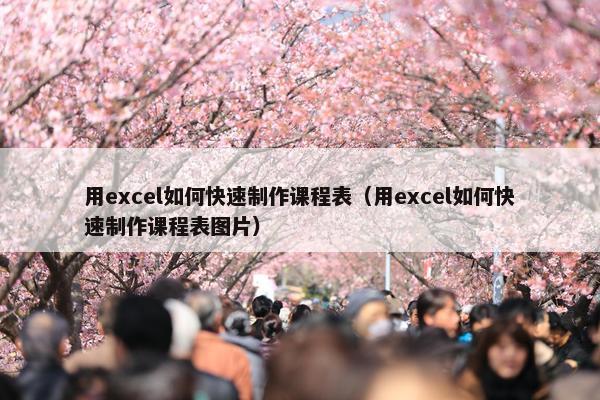 用excel如何快速制作课程表（用excel如何快速制作课程表图片）