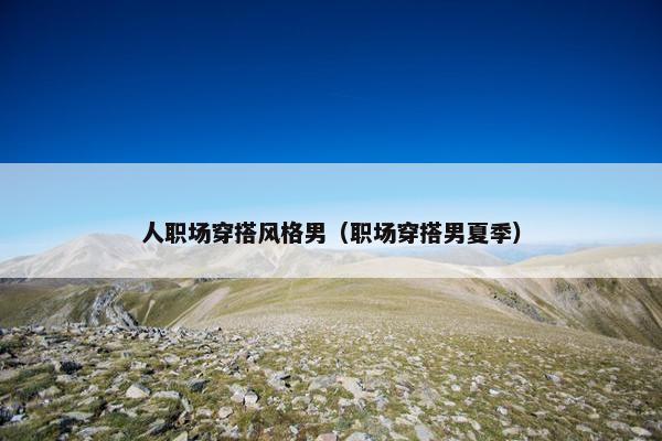人职场穿搭风格男（职场穿搭男夏季）