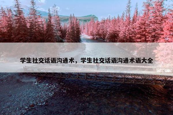 学生社交话语沟通术，学生社交话语沟通术语大全