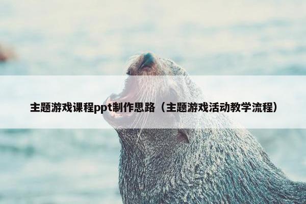 主题游戏课程ppt制作思路（主题游戏活动教学流程）