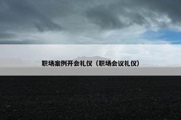 职场案例开会礼仪（职场会议礼仪）