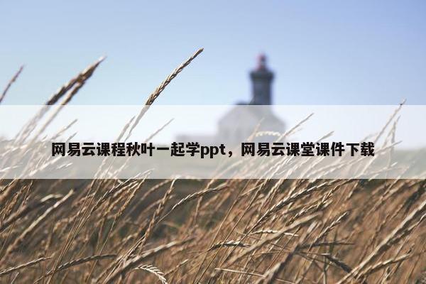 网易云课程秋叶一起学ppt，网易云课堂课件下载