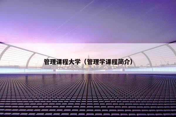 管理课程大学（管理学课程简介）
