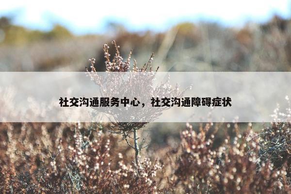 社交沟通服务中心，社交沟通障碍症状