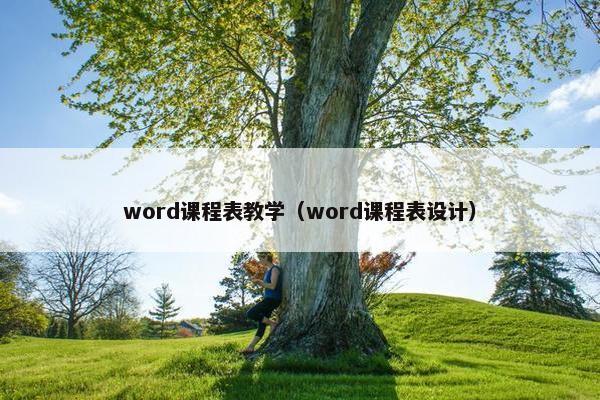 word课程表教学（word课程表设计）