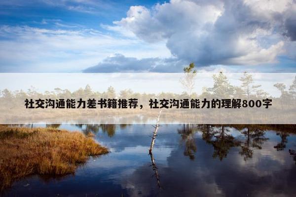 社交沟通能力差书籍推荐，社交沟通能力的理解800字