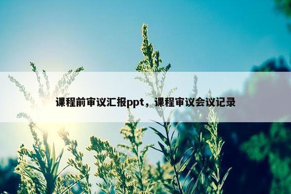 课程前审议汇报ppt，课程审议会议记录