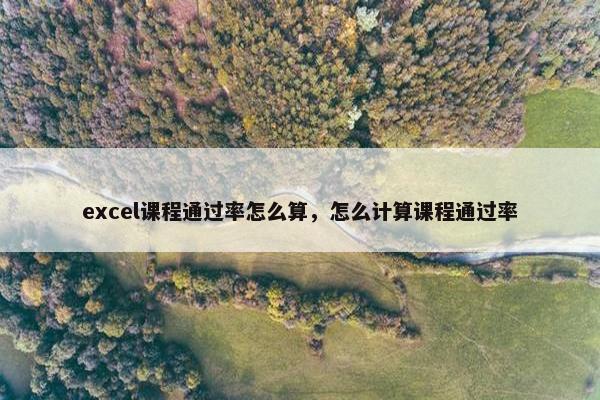 excel课程通过率怎么算，怎么计算课程通过率