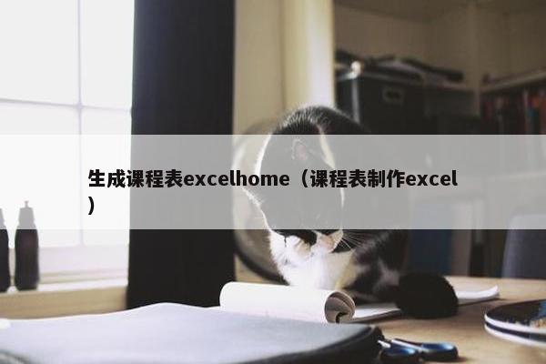生成课程表excelhome（课程表制作excel）