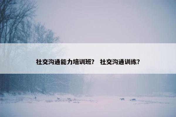 社交沟通能力培训班？ 社交沟通训练？
