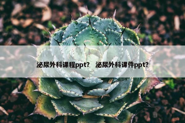 泌尿外科课程ppt？ 泌尿外科课件ppt？