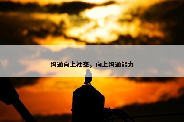 沟通向上社交，向上沟通能力