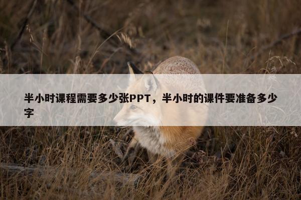 半小时课程需要多少张PPT，半小时的课件要准备多少字