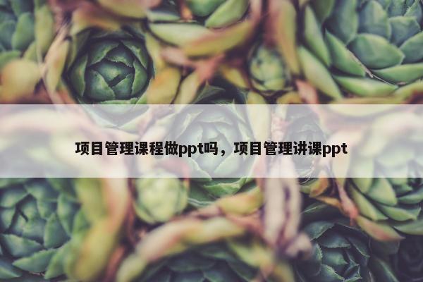 项目管理课程做ppt吗，项目管理讲课ppt