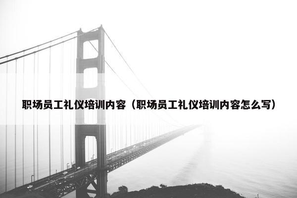 职场员工礼仪培训内容（职场员工礼仪培训内容怎么写）