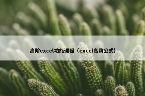 高阶excel功能课程（excel高阶公式）