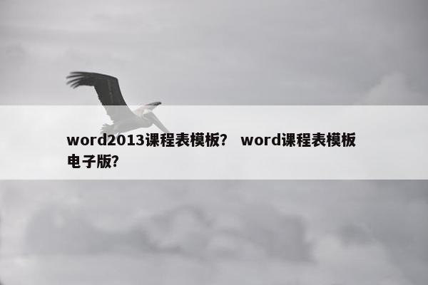 word2013课程表模板？ word课程表模板 电子版？