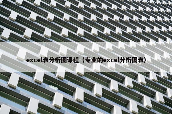 excel表分析图课程（专业的excel分析图表）
