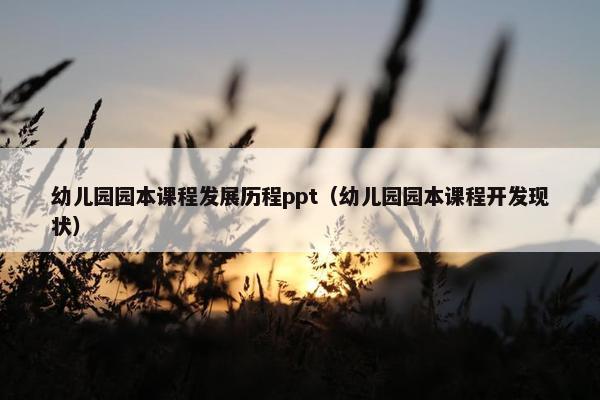 幼儿园园本课程发展历程ppt（幼儿园园本课程开发现状）