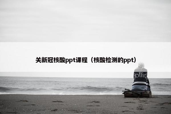 关新冠核酸ppt课程（核酸检测的ppt）